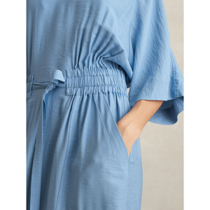 REISS CECILIA Shirred Waist Midi Shirt Dress